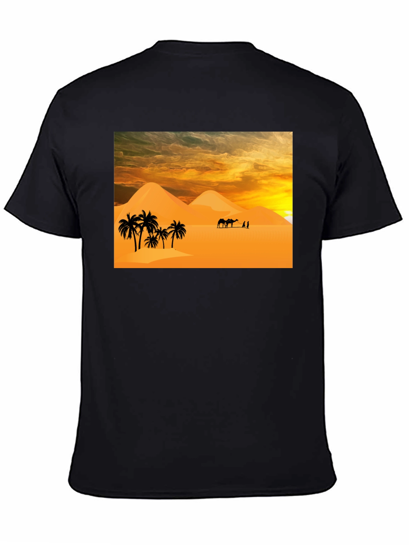 Desert Scene Graphic T-Shirt - Black