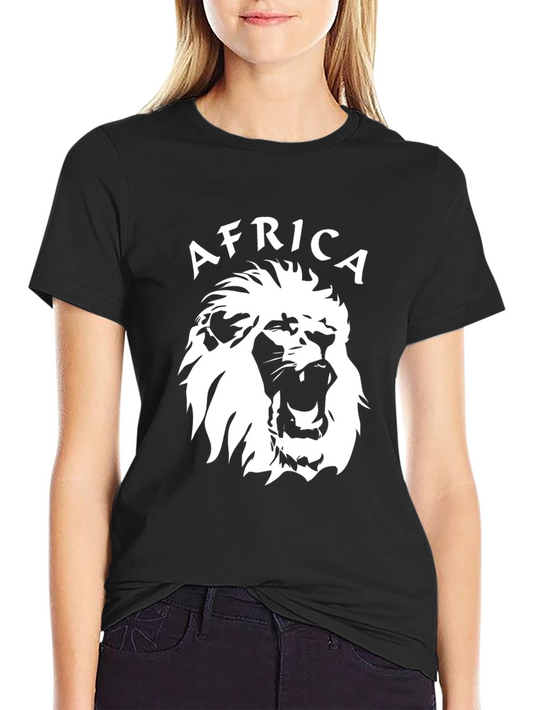 Africa Lion Graphic Black T-Shirt