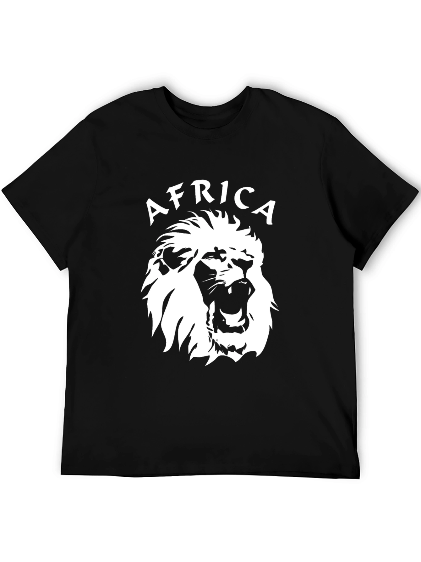 Africa Lion Graphic Black T-Shirt