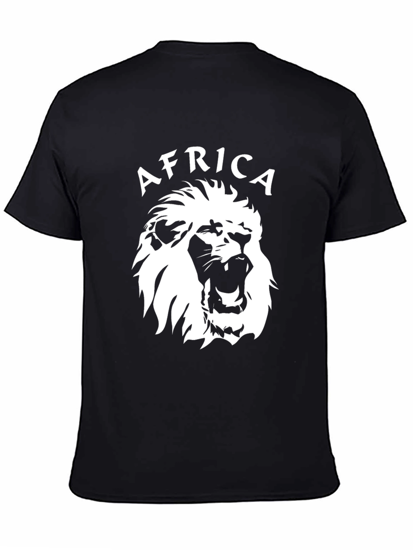 Africa Lion Graphic Black T-Shirt