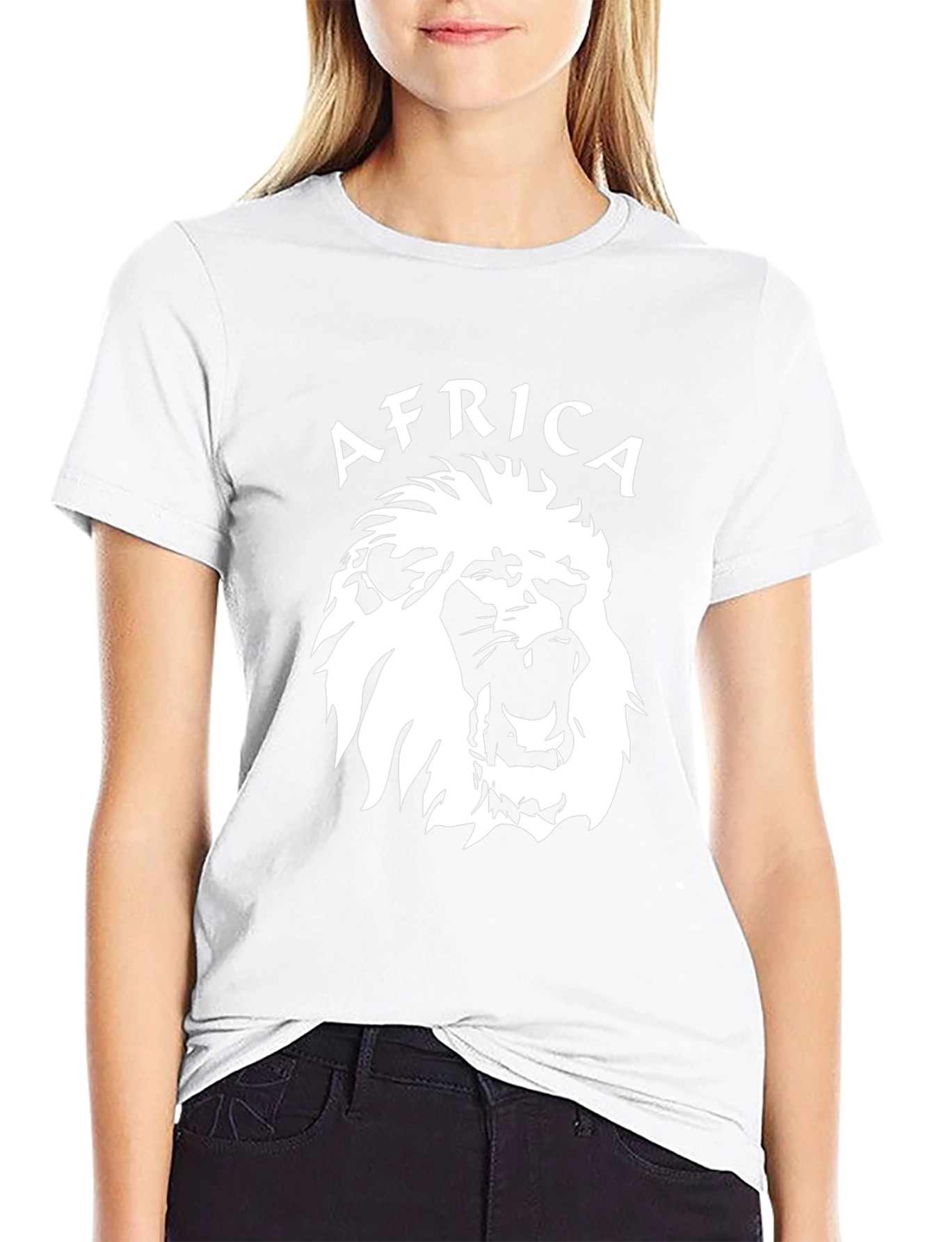 Africa Lion Graphic Black T-Shirt