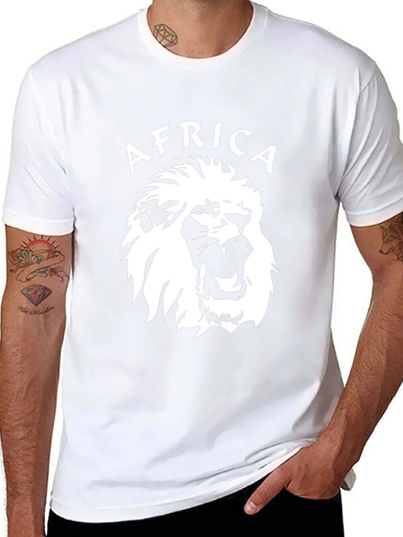 Africa Lion Graphic Black T-Shirt