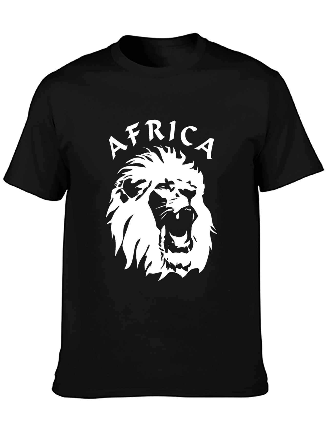 Africa Lion Graphic Black T-Shirt