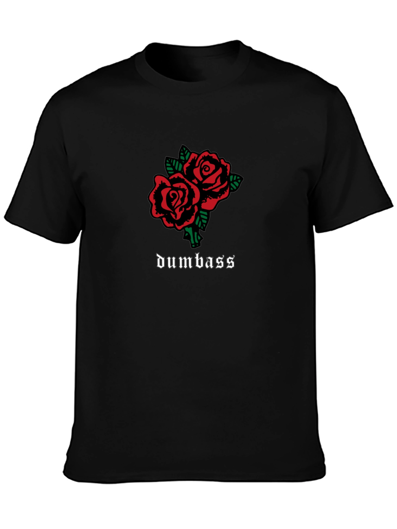 Roses & Dumbass Graphic Tee - Black