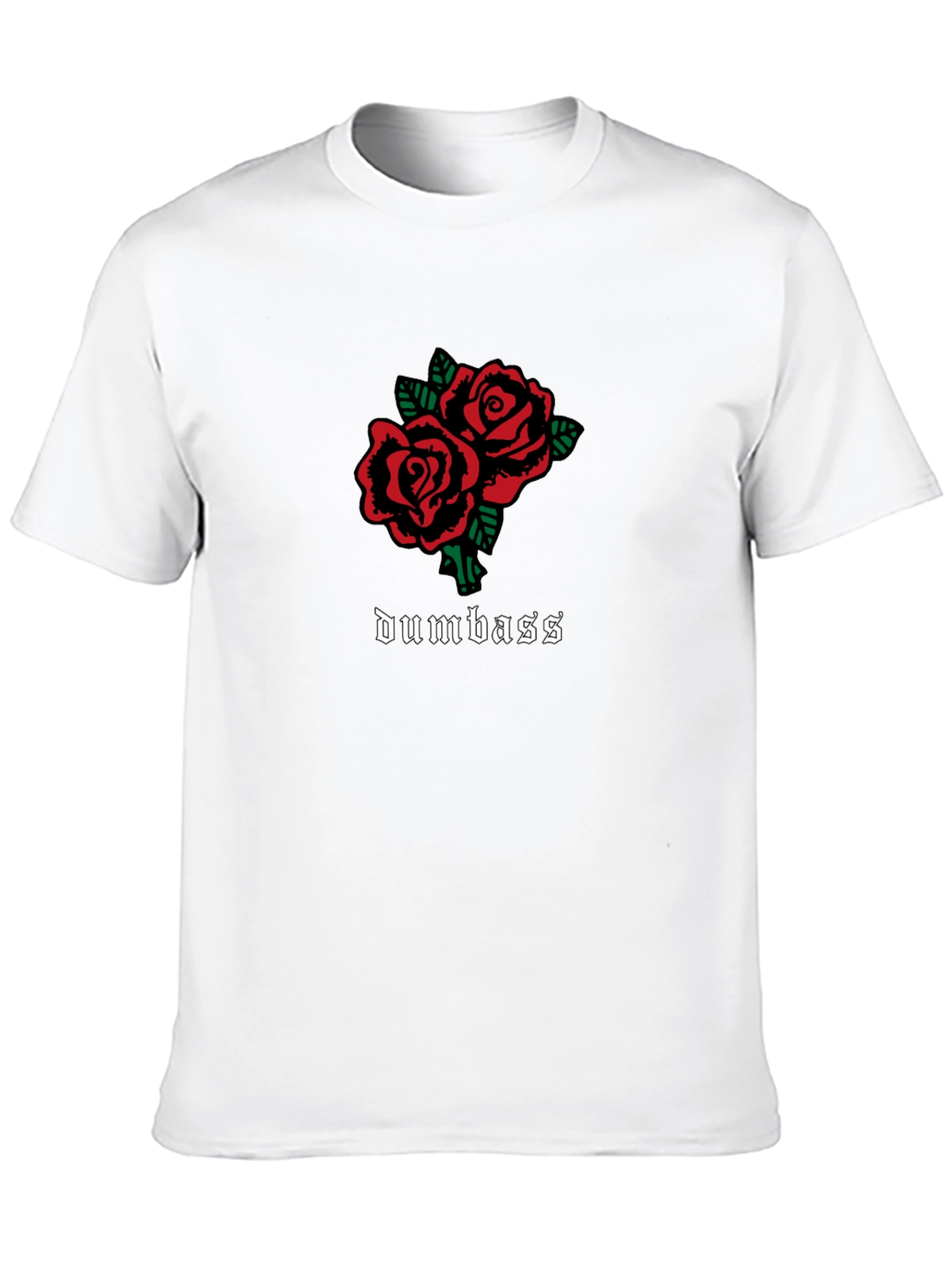 Roses & Dumbass Graphic Tee - Black