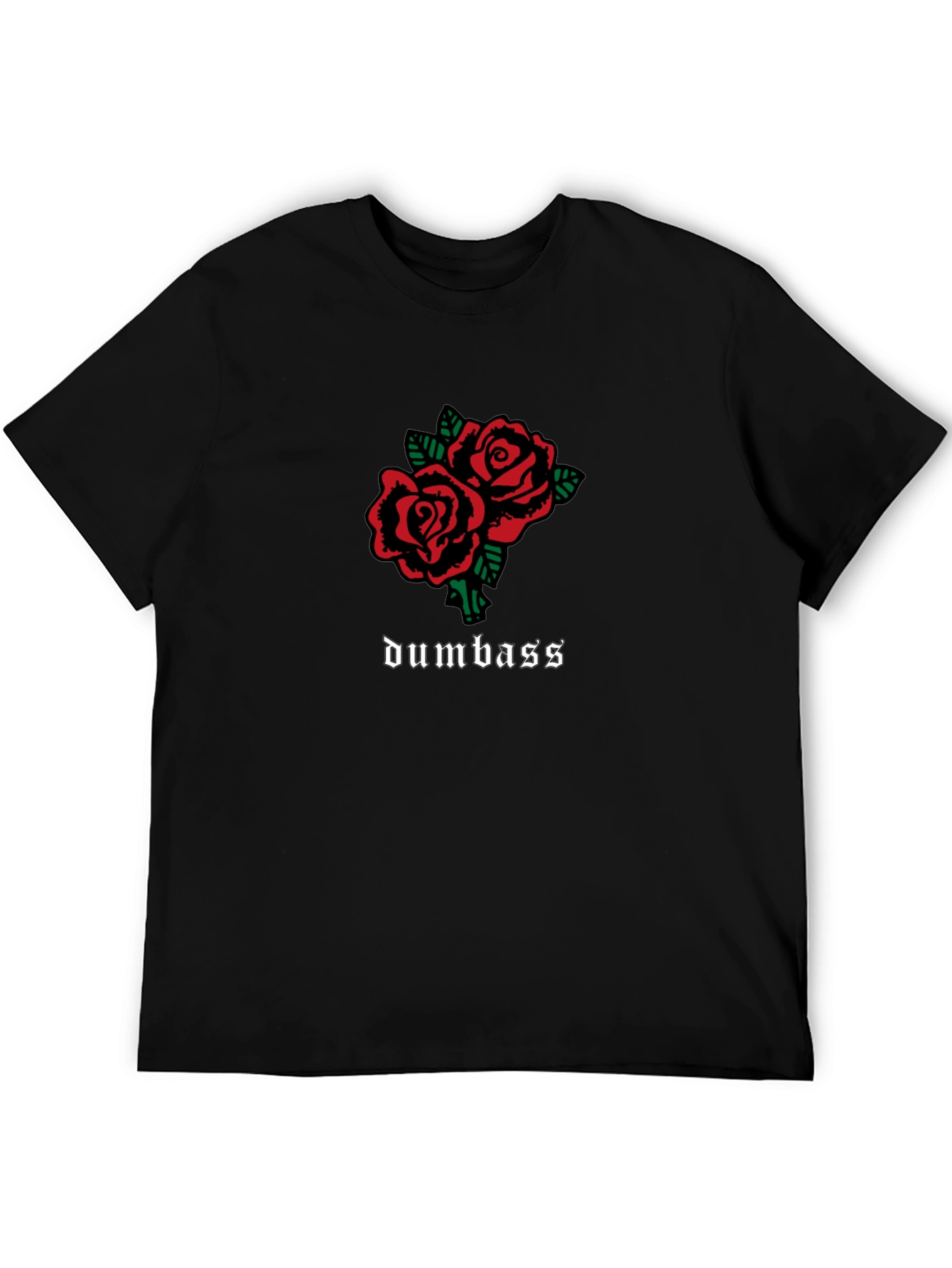 Roses & Dumbass Graphic Tee - Black