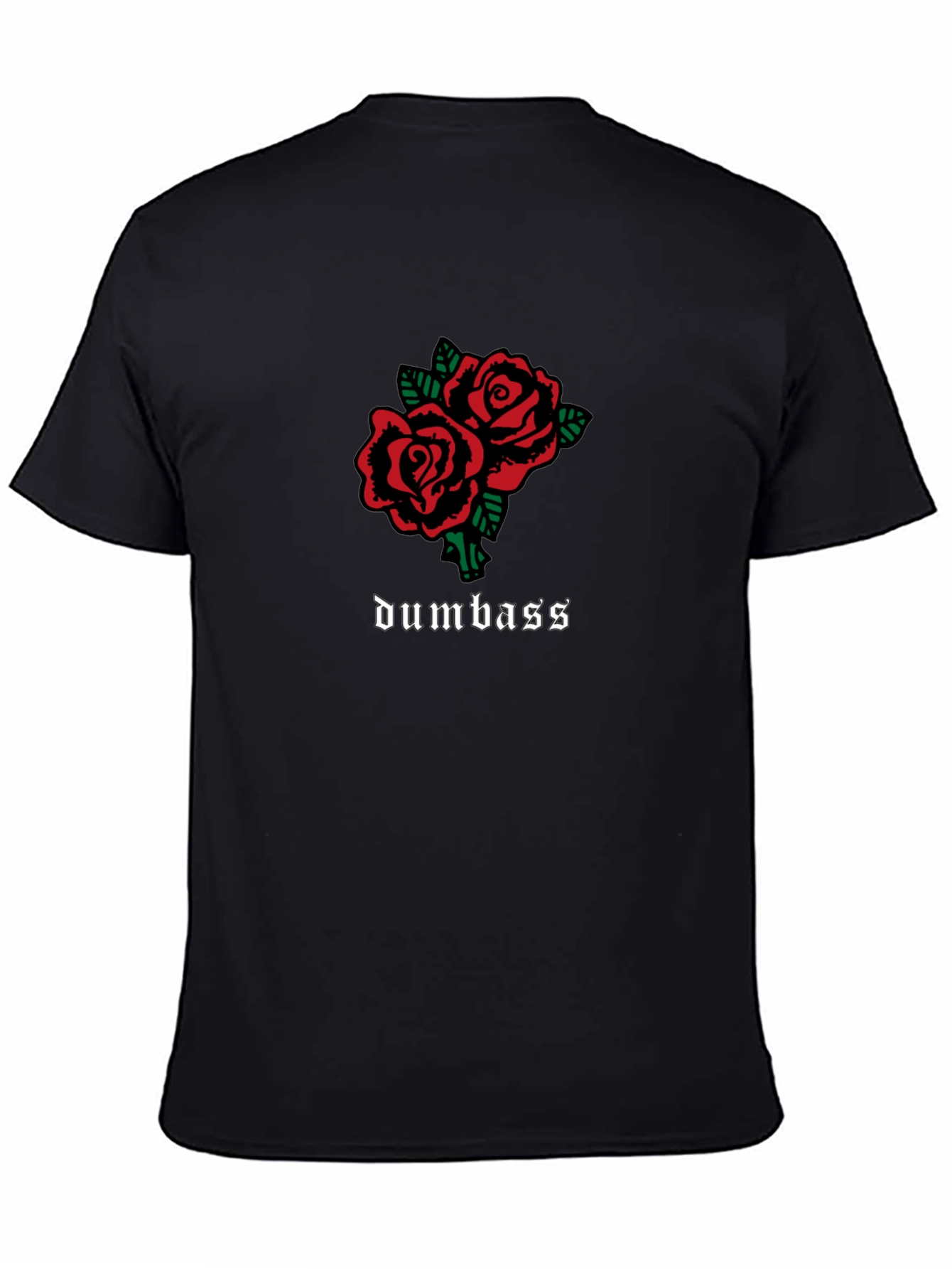 Roses & Dumbass Graphic Tee - Black