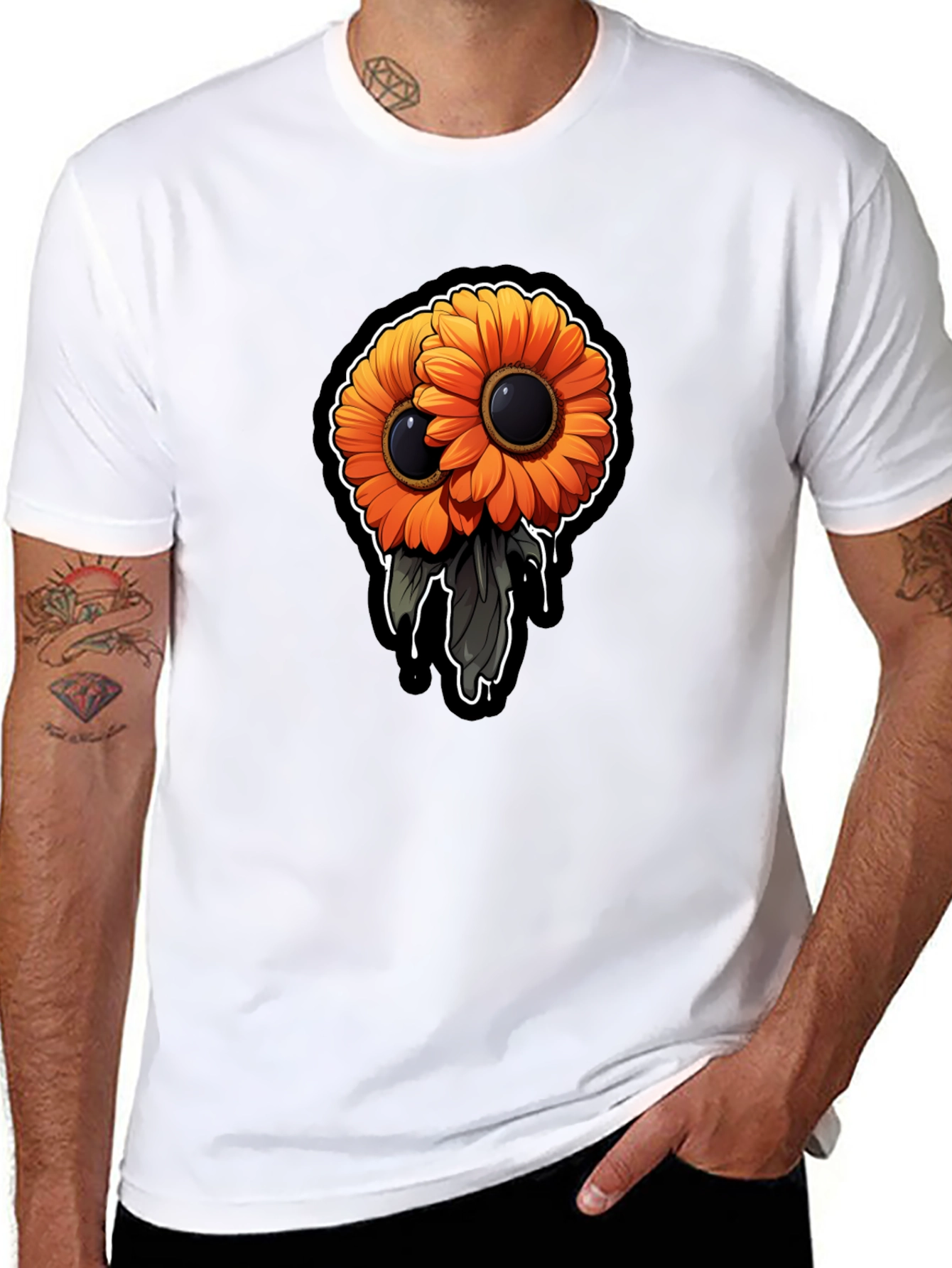 Gothic Double Sunflower Graphic Tee