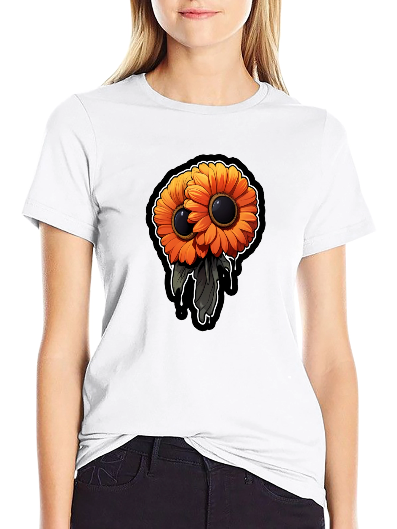 Gothic Double Sunflower Graphic Tee