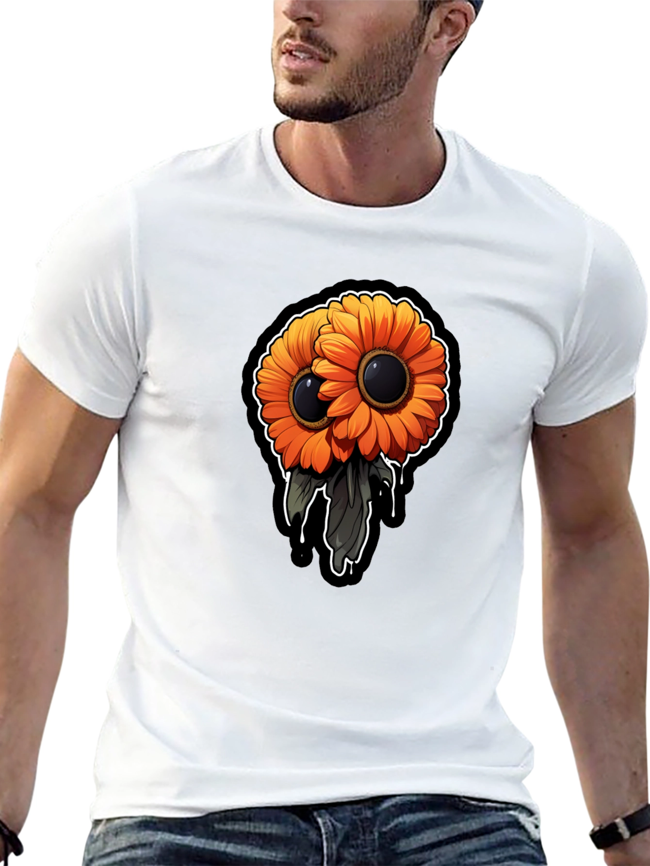 Gothic Double Sunflower Graphic Tee