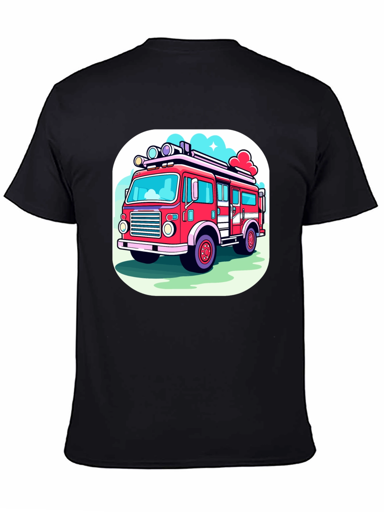 Fire Truck Graphic Tee - Cartoon Style