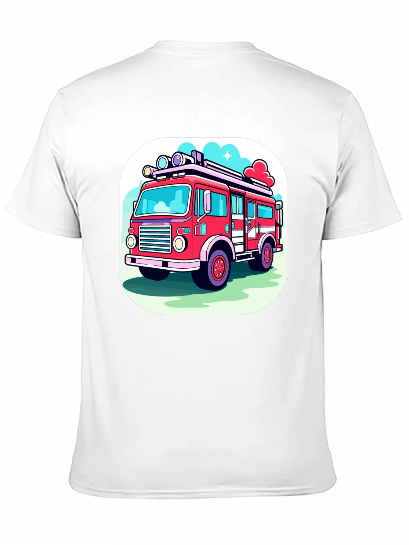 Fire Truck Graphic Tee - Cartoon Style
