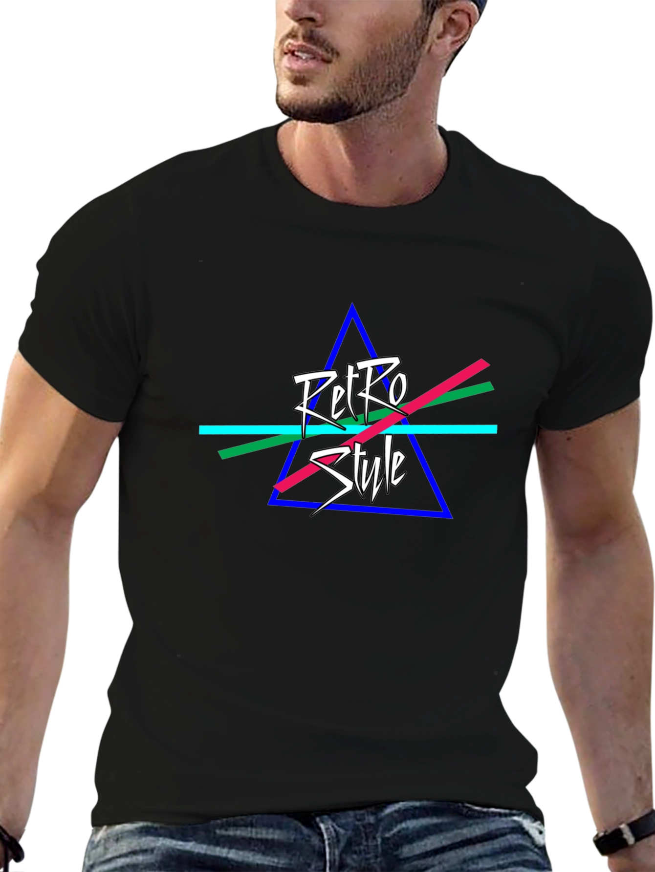 Retro Style Black T-Shirt