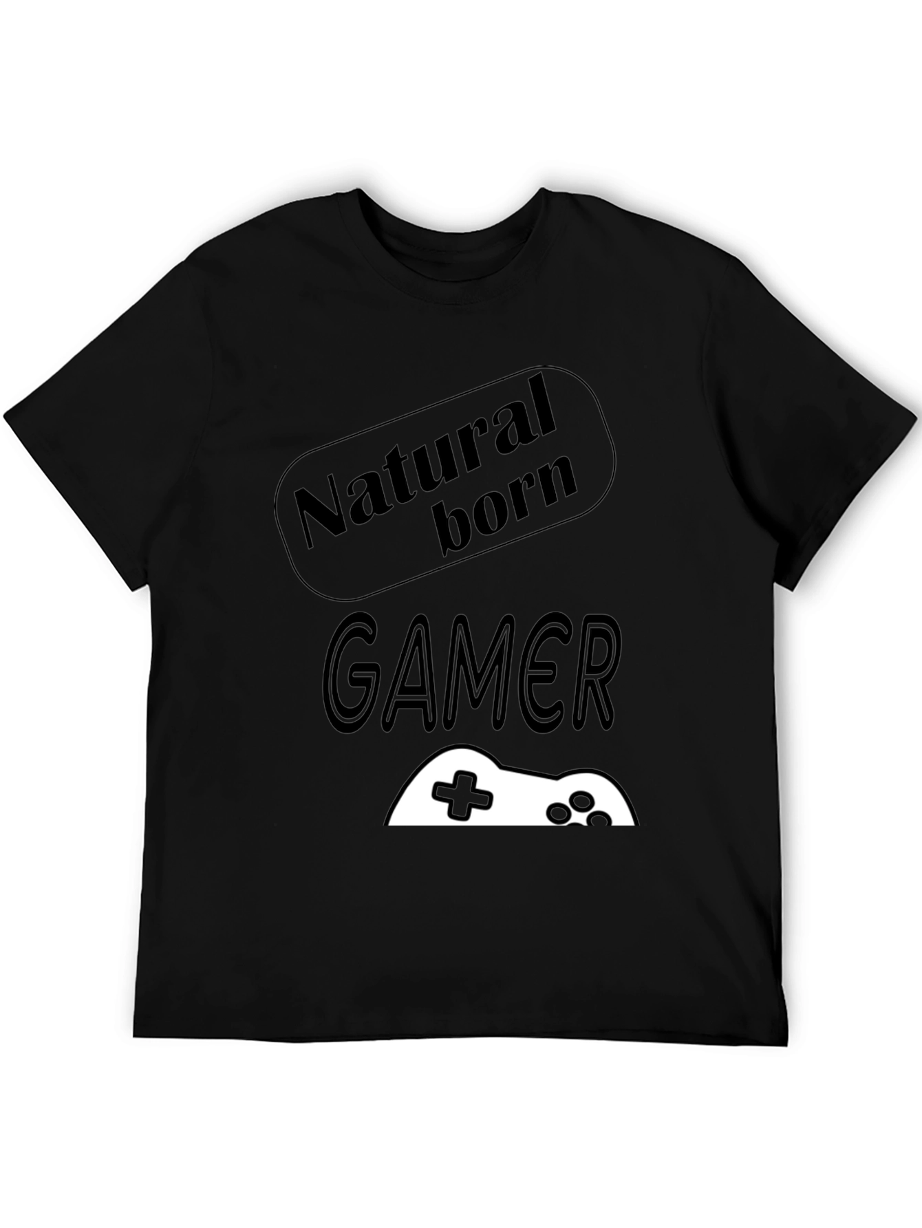 Natural Born Gamer Black T-Shirt for Men