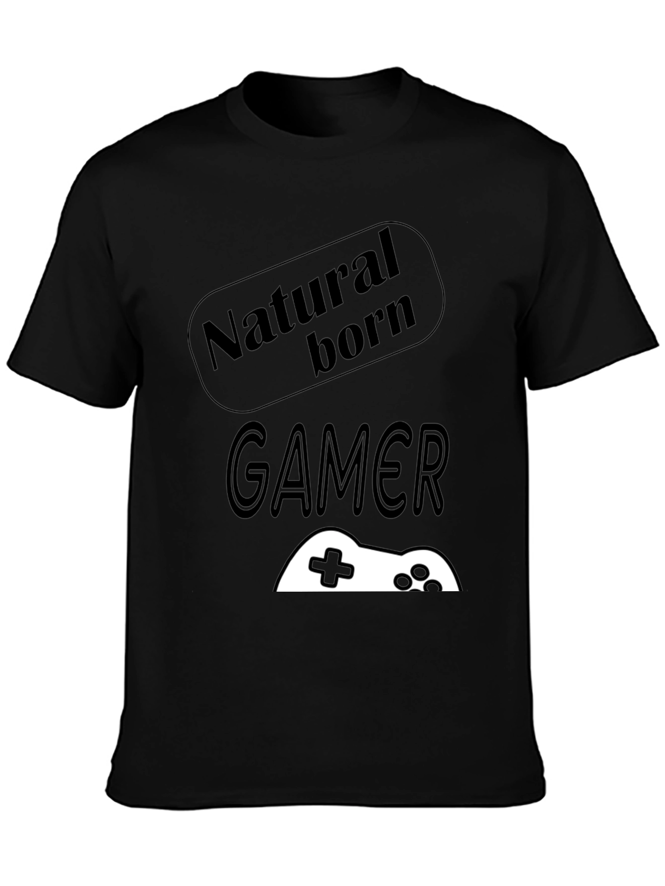Natural Born Gamer Black T-Shirt for Men