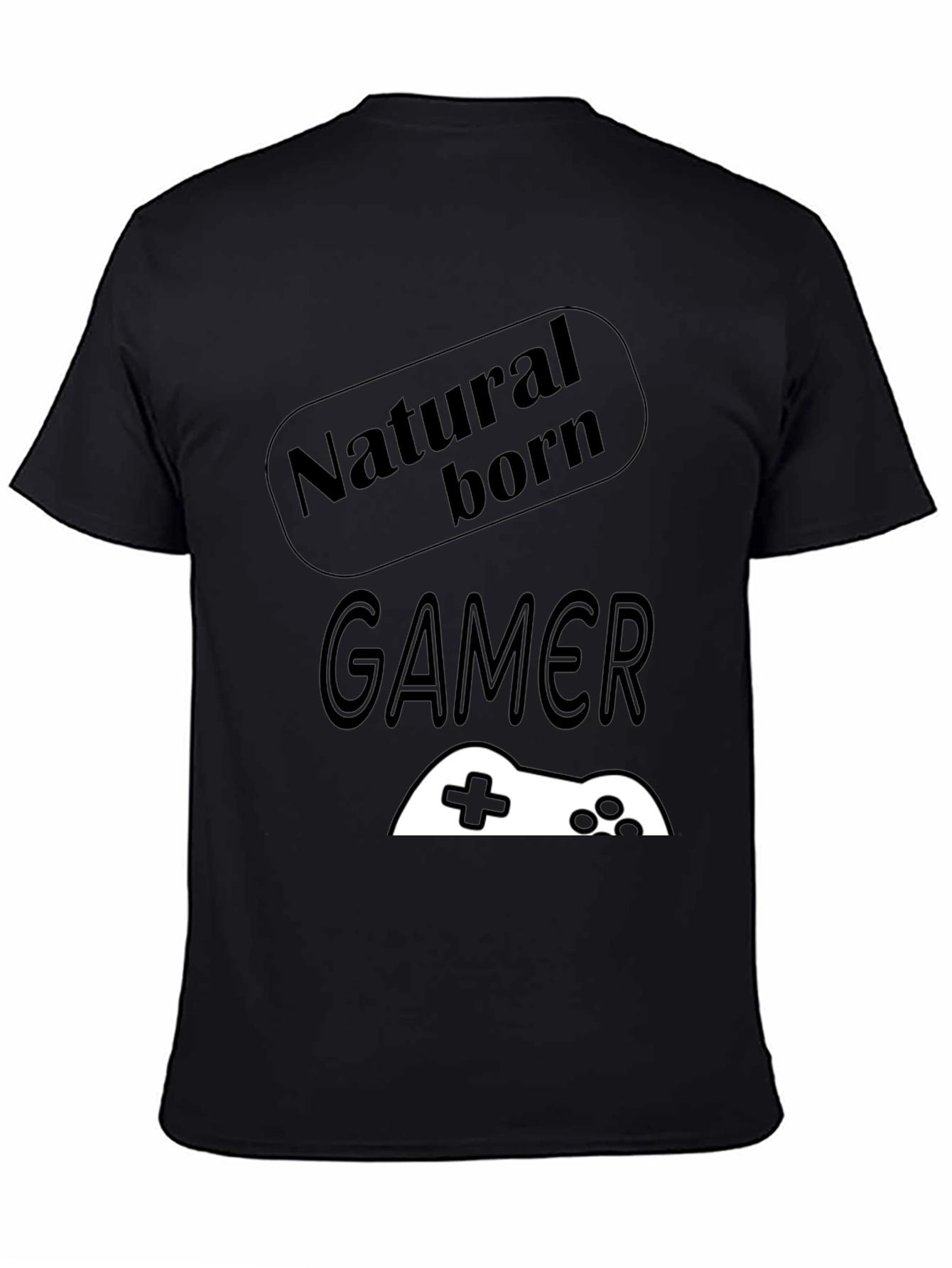 Natural Born Gamer Black T-Shirt for Men