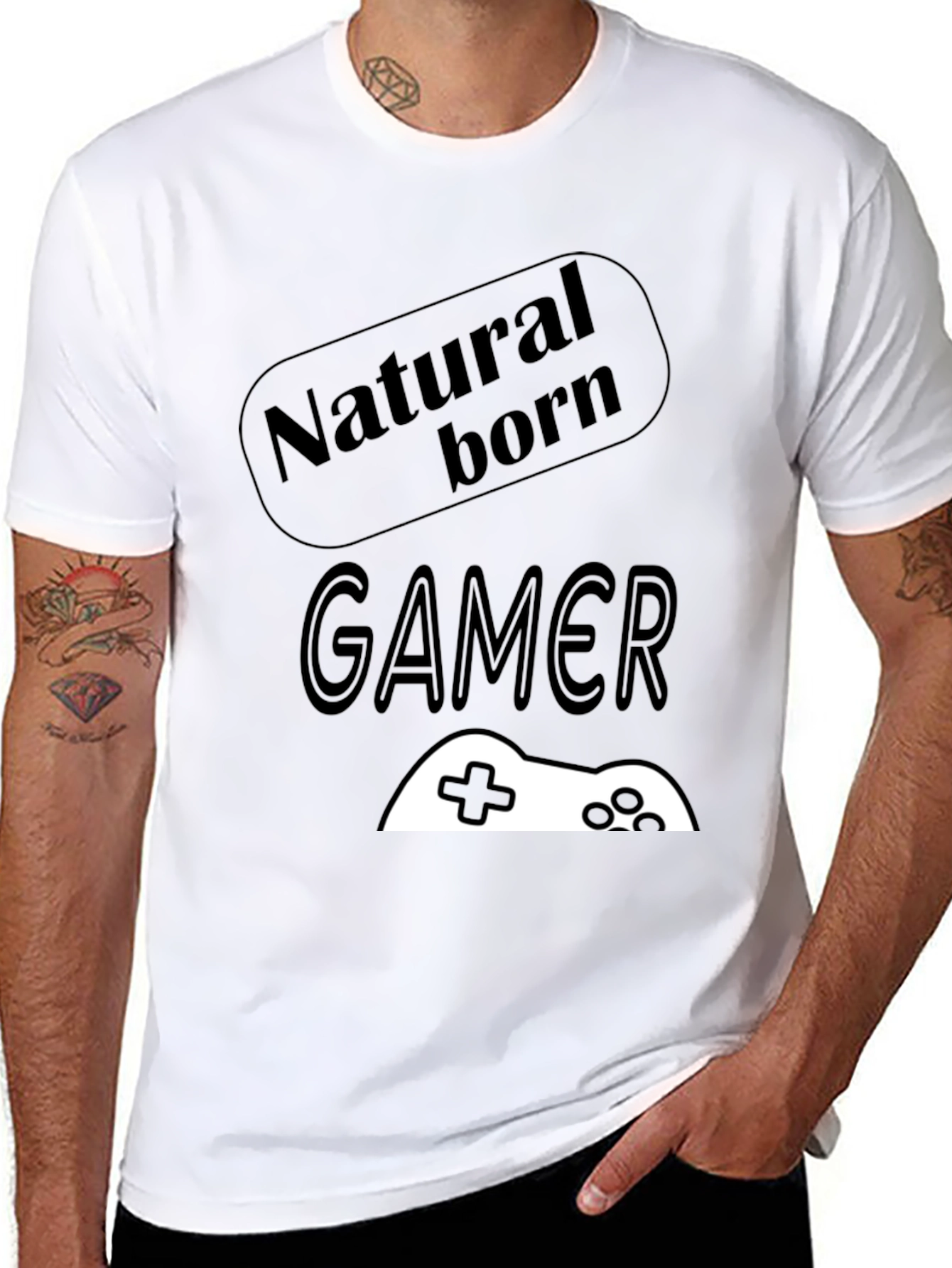 Natural Born Gamer Black T-Shirt for Men