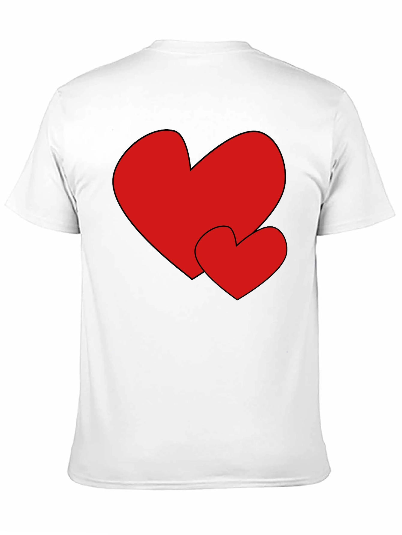 Heart Print Black Tee - Stylish & Comfortable