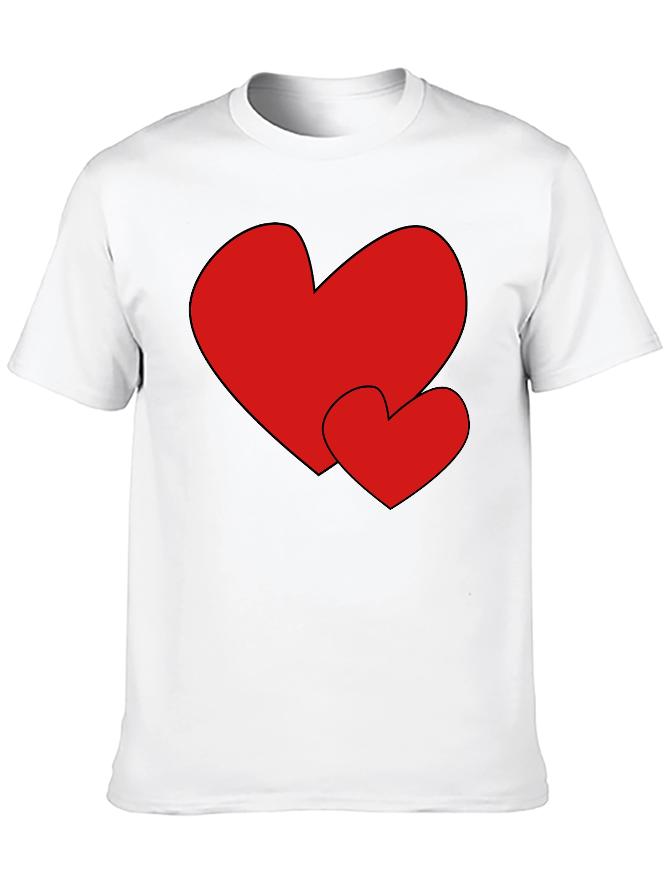 Heart Print Black Tee - Stylish & Comfortable