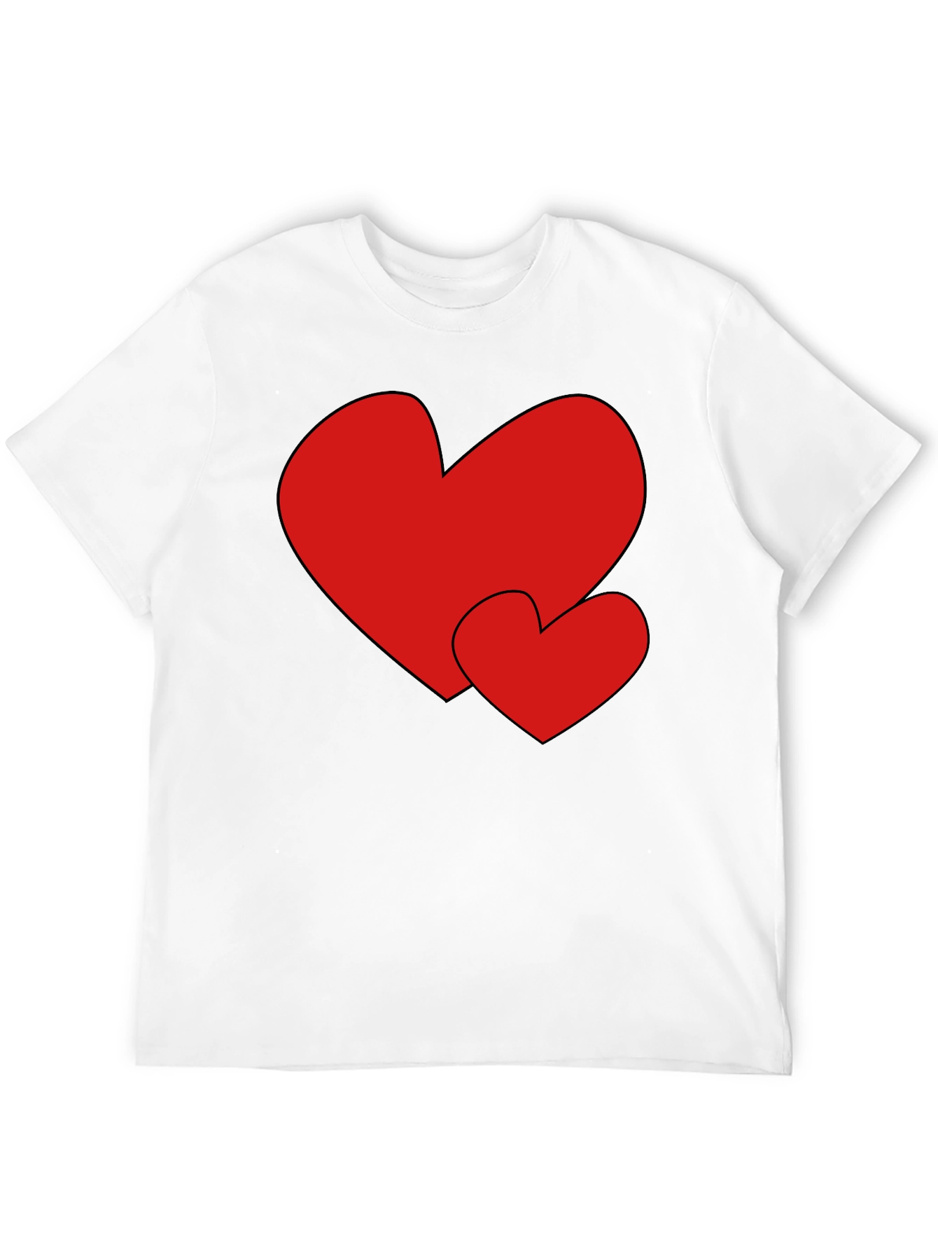 Heart Print Black Tee - Stylish & Comfortable