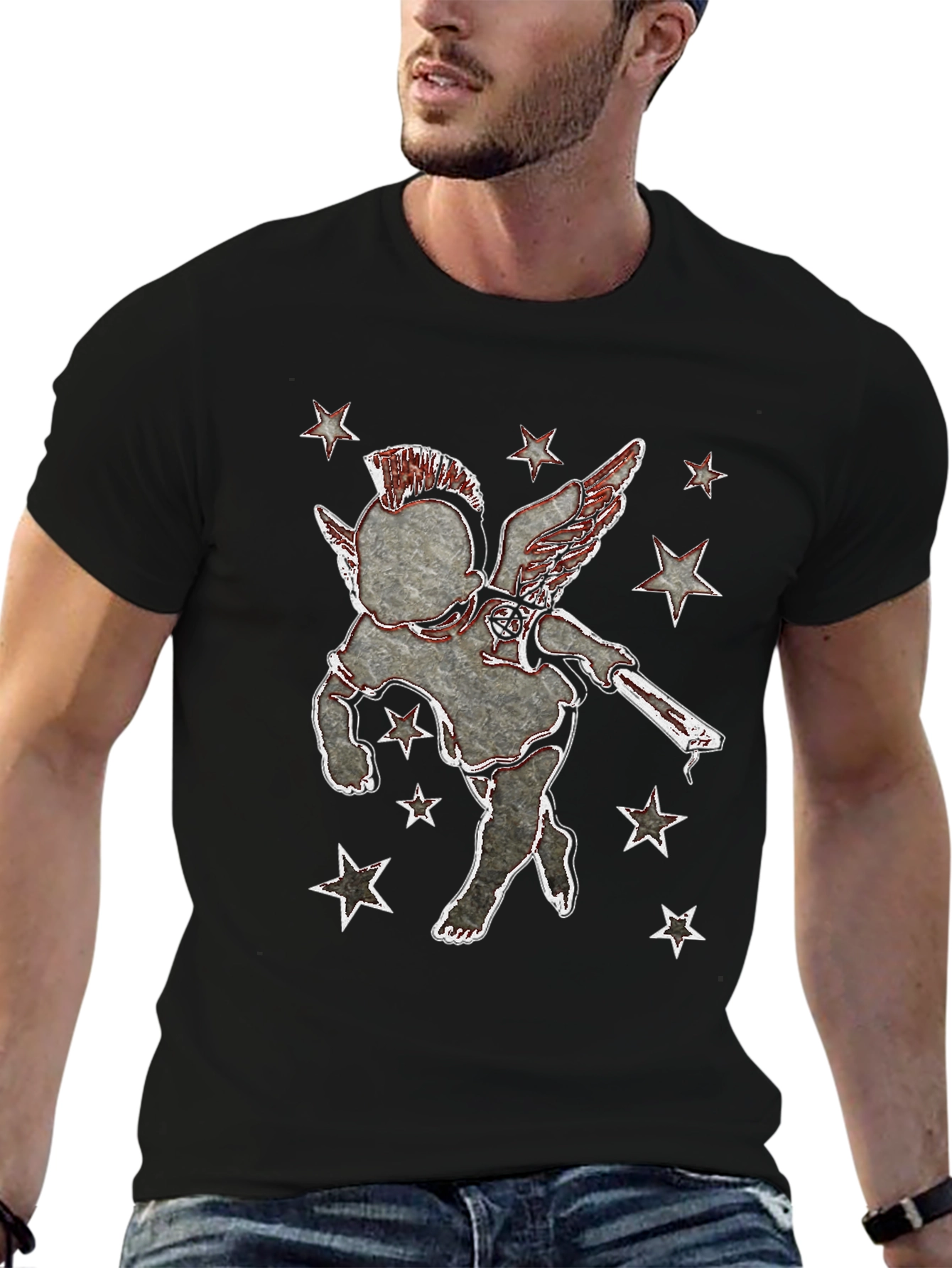 Punk Angel Graphic Print Tee