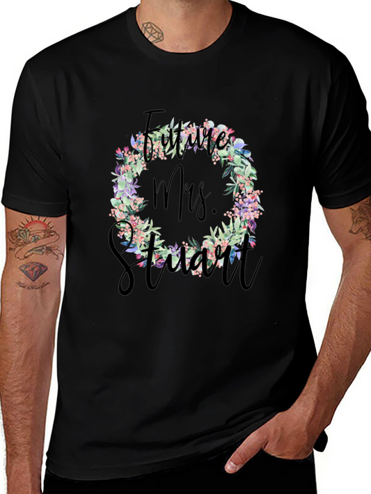 Future Mrs. Stuart Floral Wreath T-Shirt