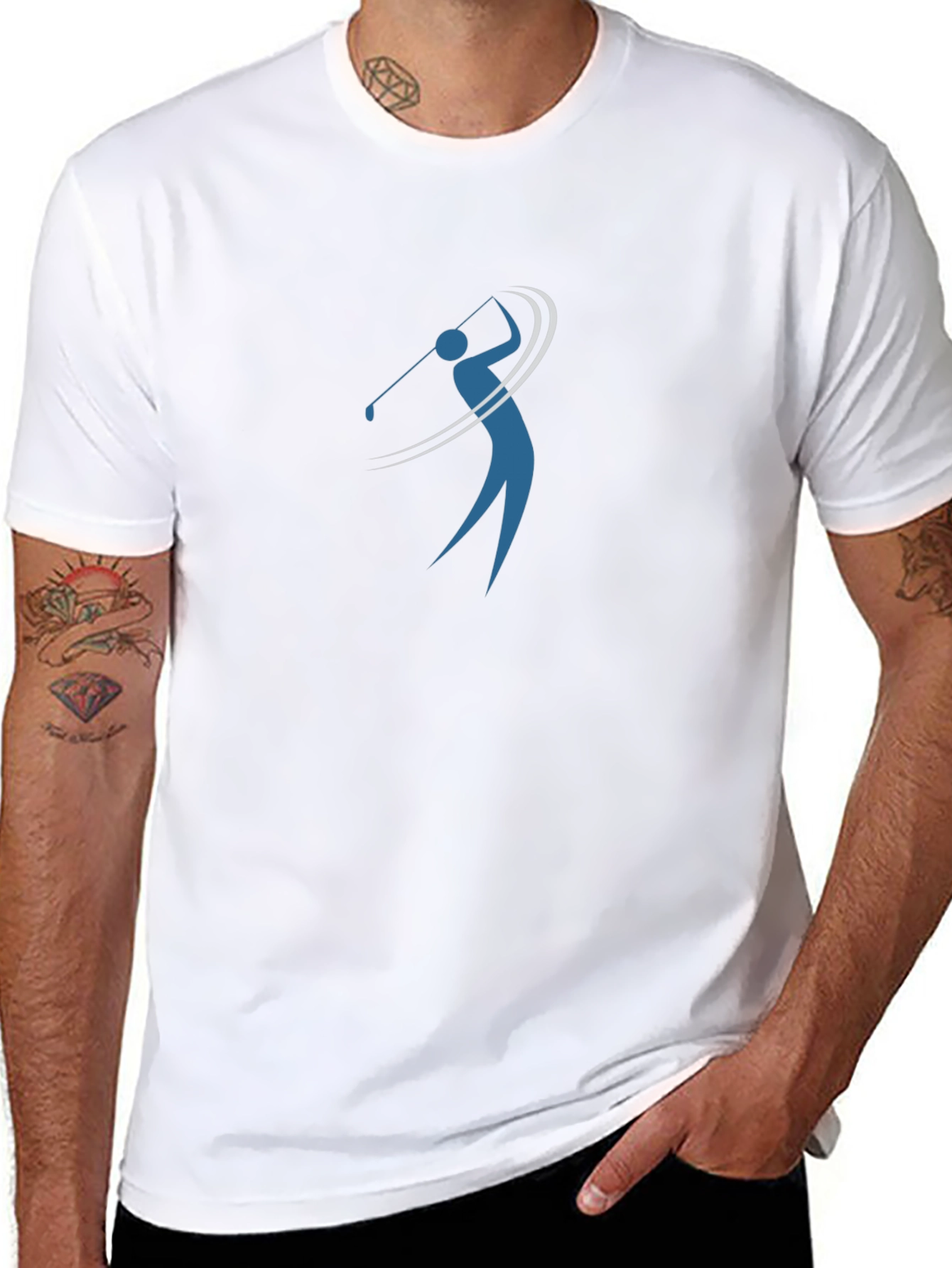Mens Black Golf Swing Graphic Tee Shirt