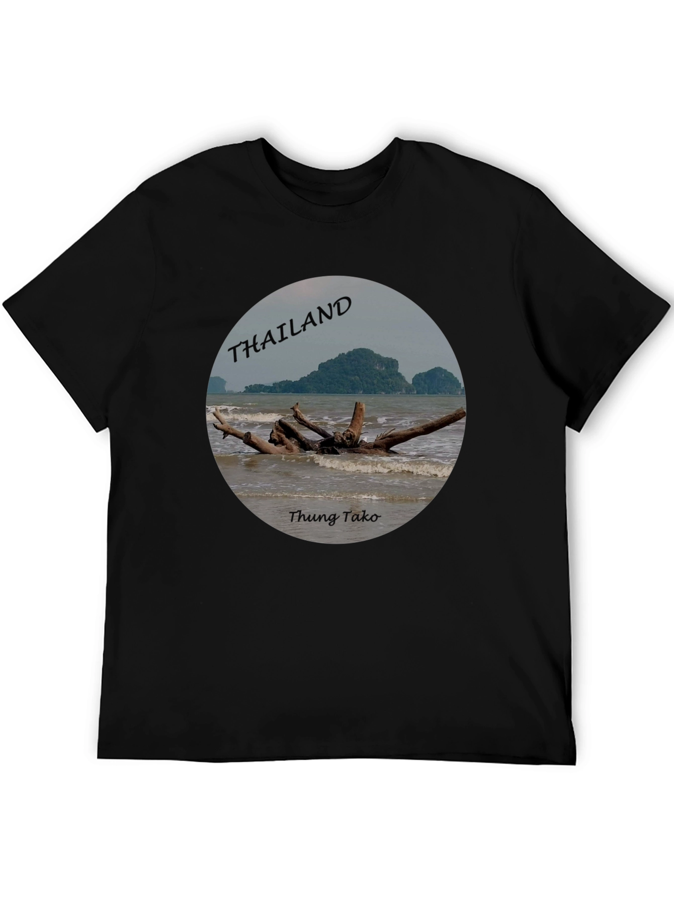 Thailand Thung Tako Beach Black T-Shirt