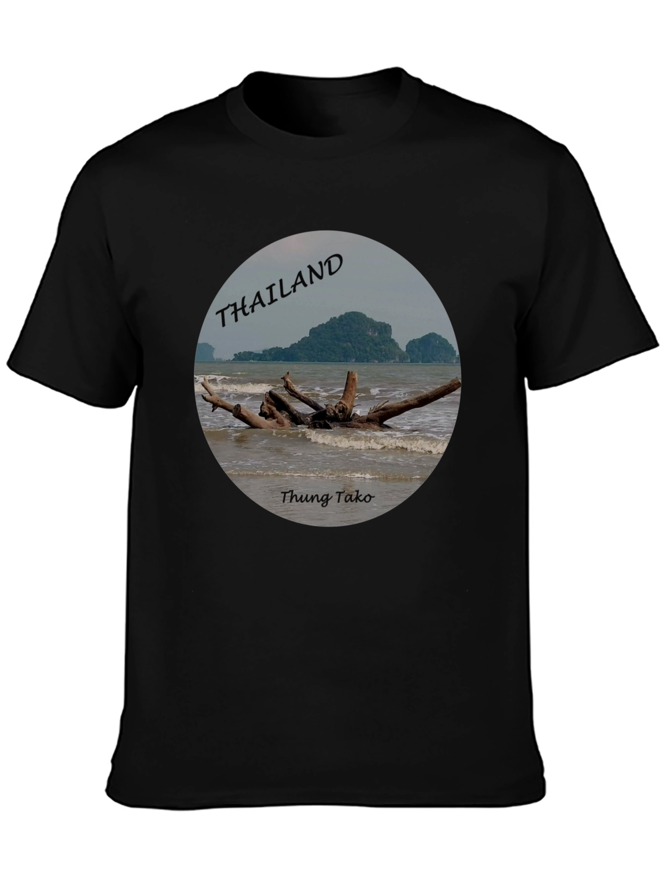 Thailand Thung Tako Beach Black T-Shirt