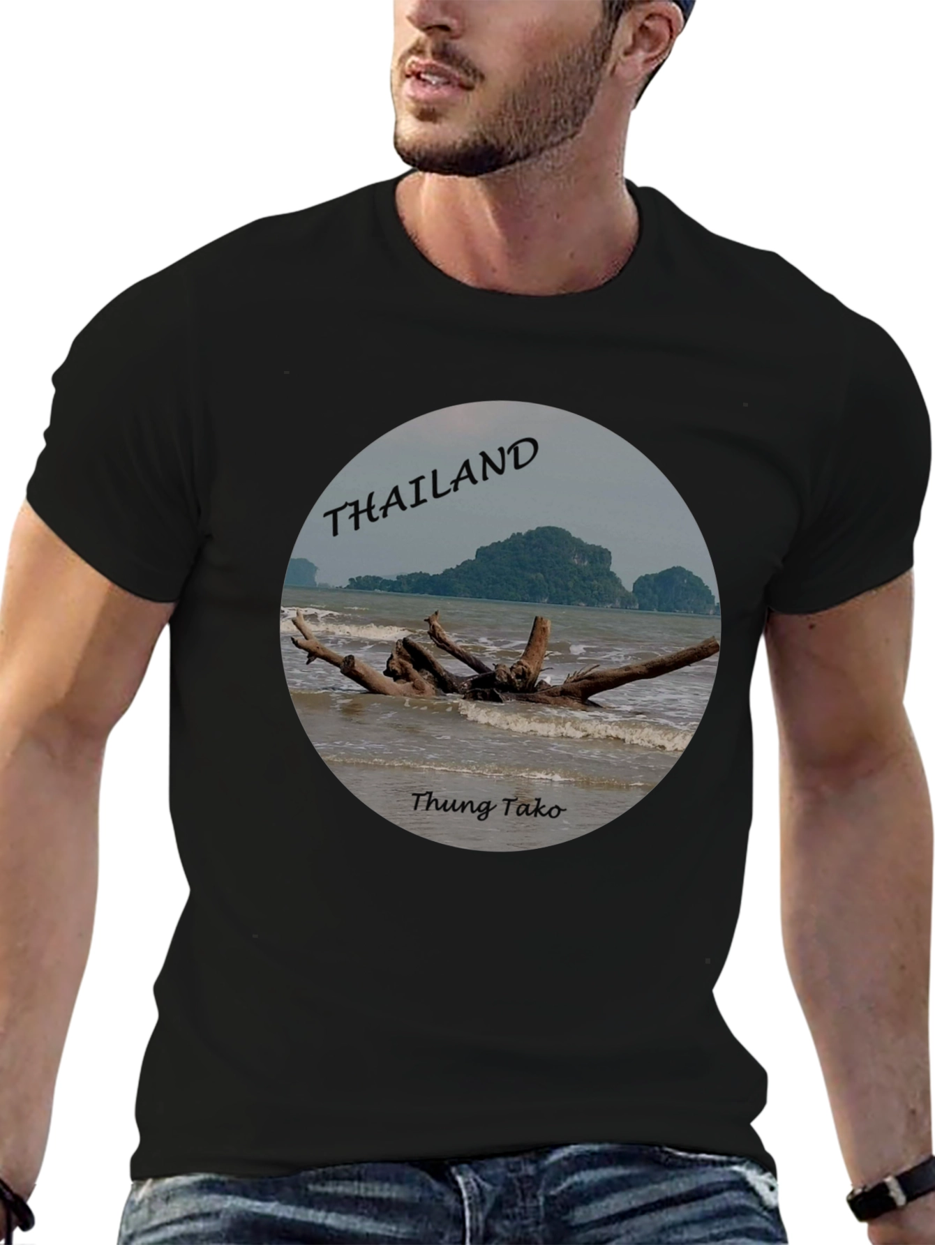 Thailand Thung Tako Beach Black T-Shirt