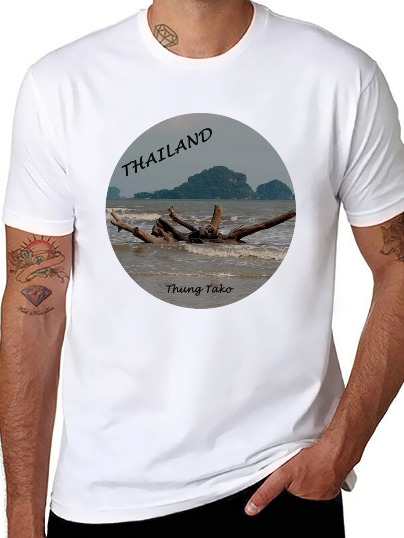 Thailand Thung Tako Beach Black T-Shirt