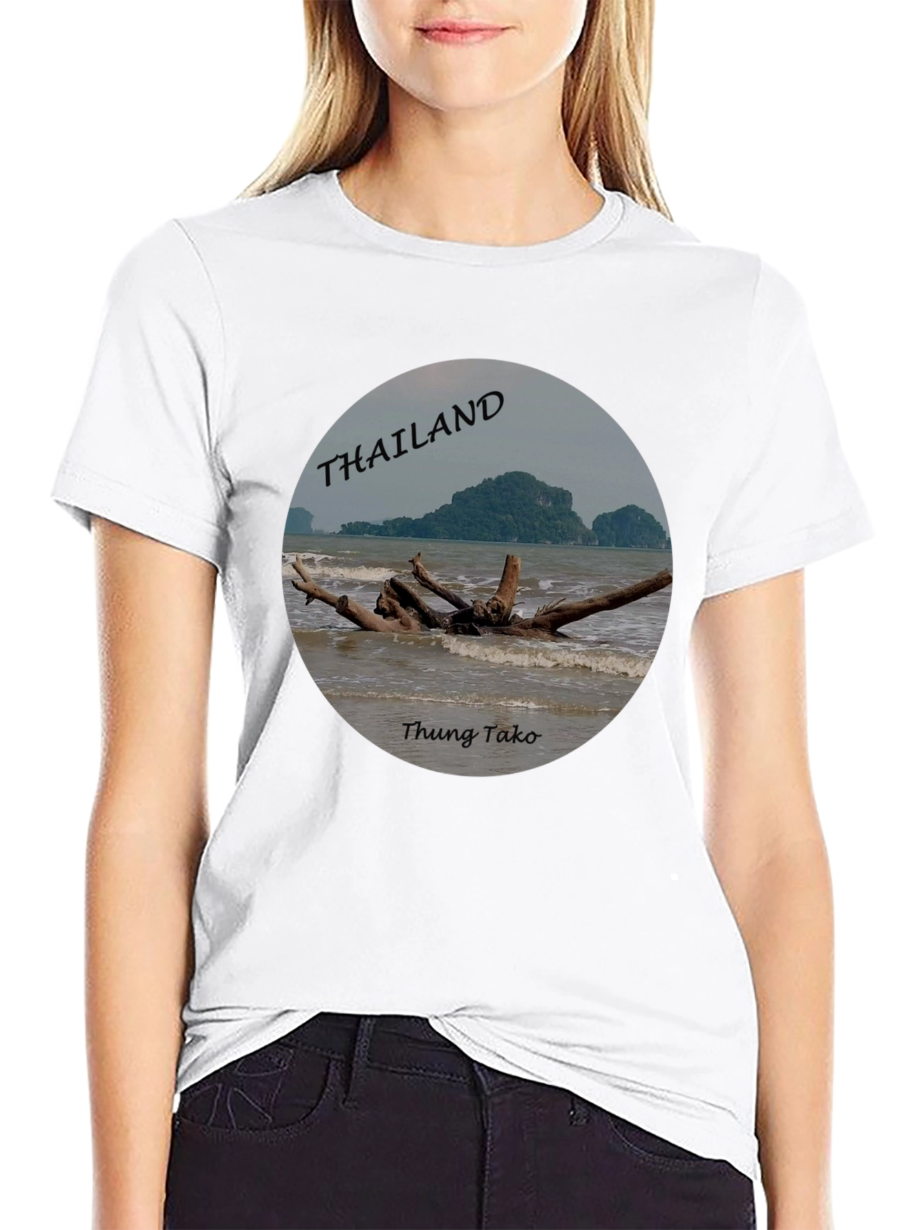 Thailand Thung Tako Beach Black T-Shirt