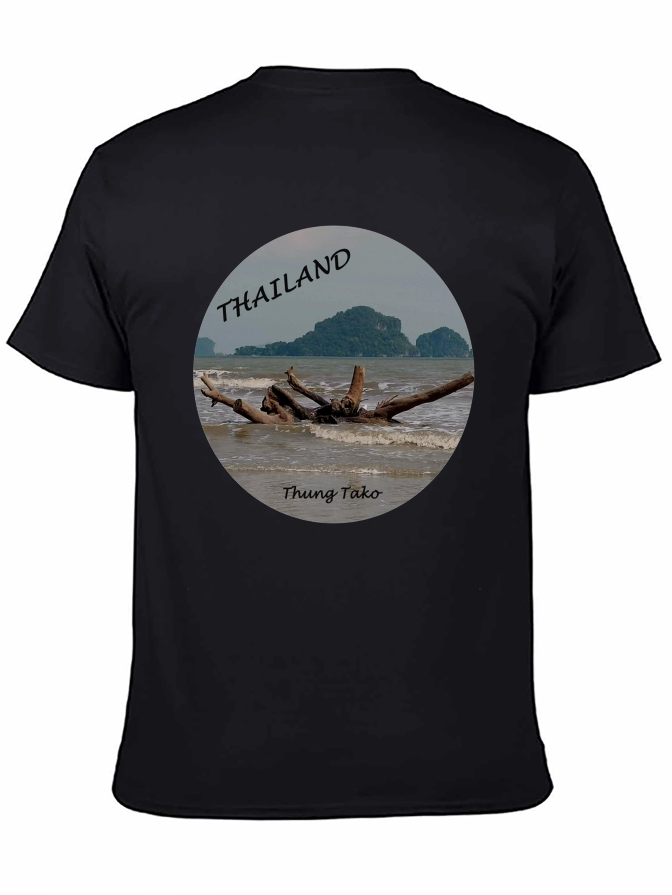 Thailand Thung Tako Beach Black T-Shirt