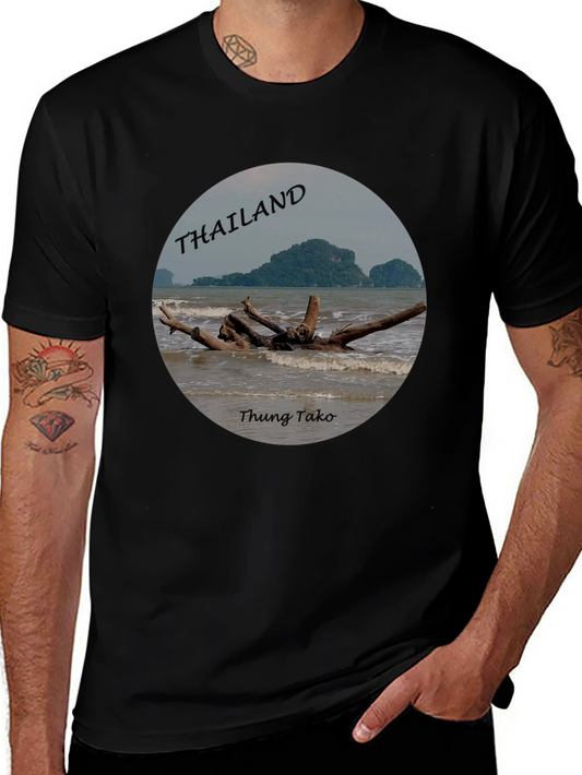 Thailand Thung Tako Beach Black T-Shirt