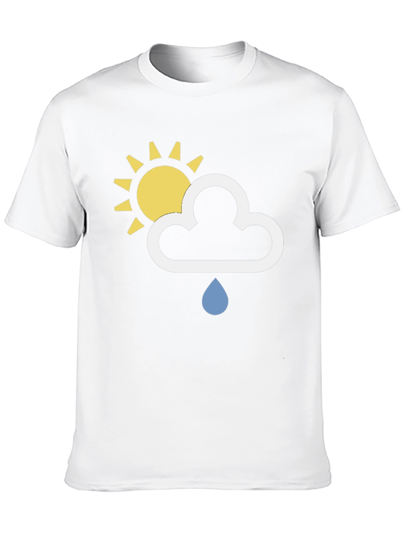 Weather Icon T-Shirt - Sun Cloud Rain Design