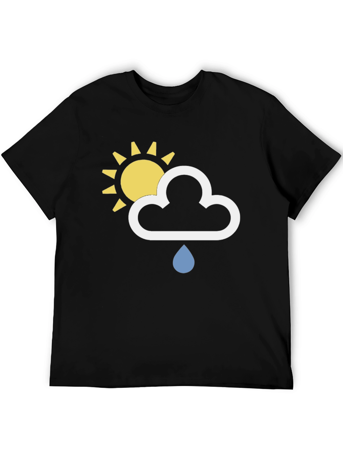 Weather Icon T-Shirt - Sun Cloud Rain Design