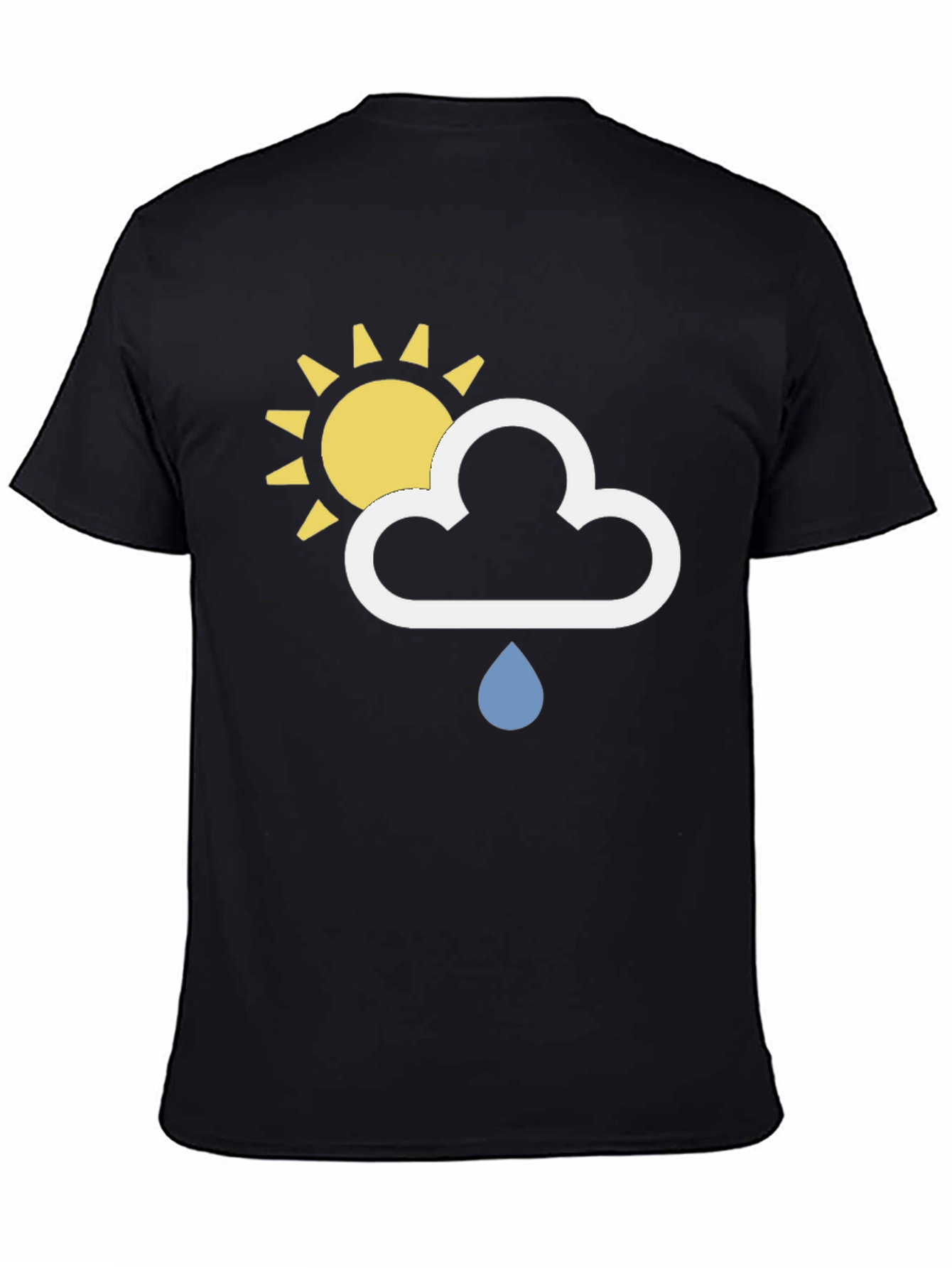 Weather Icon T-Shirt - Sun Cloud Rain Design