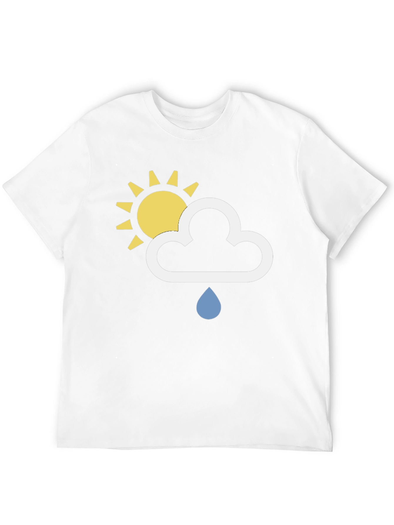 Weather Icon T-Shirt - Sun Cloud Rain Design