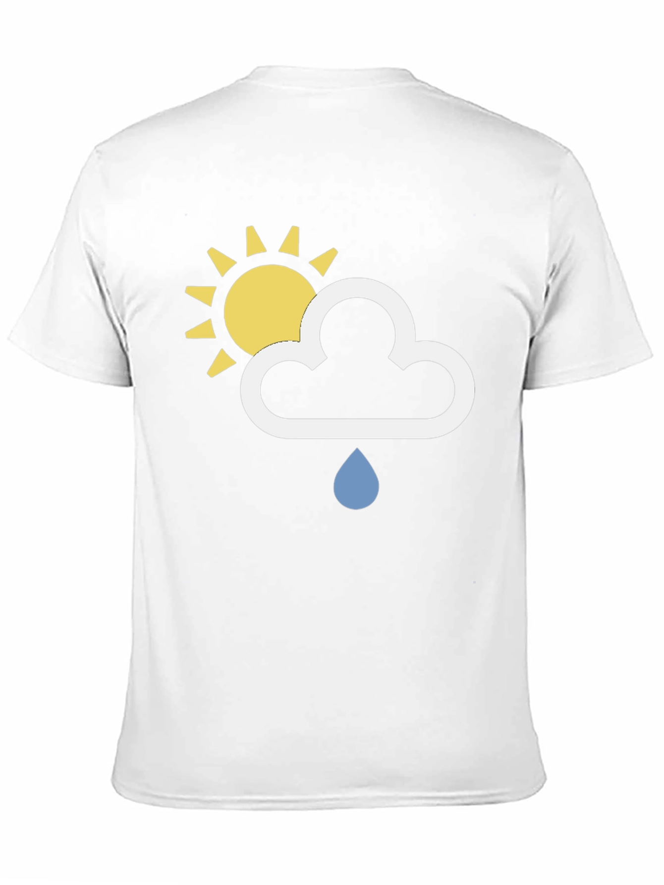 Weather Icon T-Shirt - Sun Cloud Rain Design