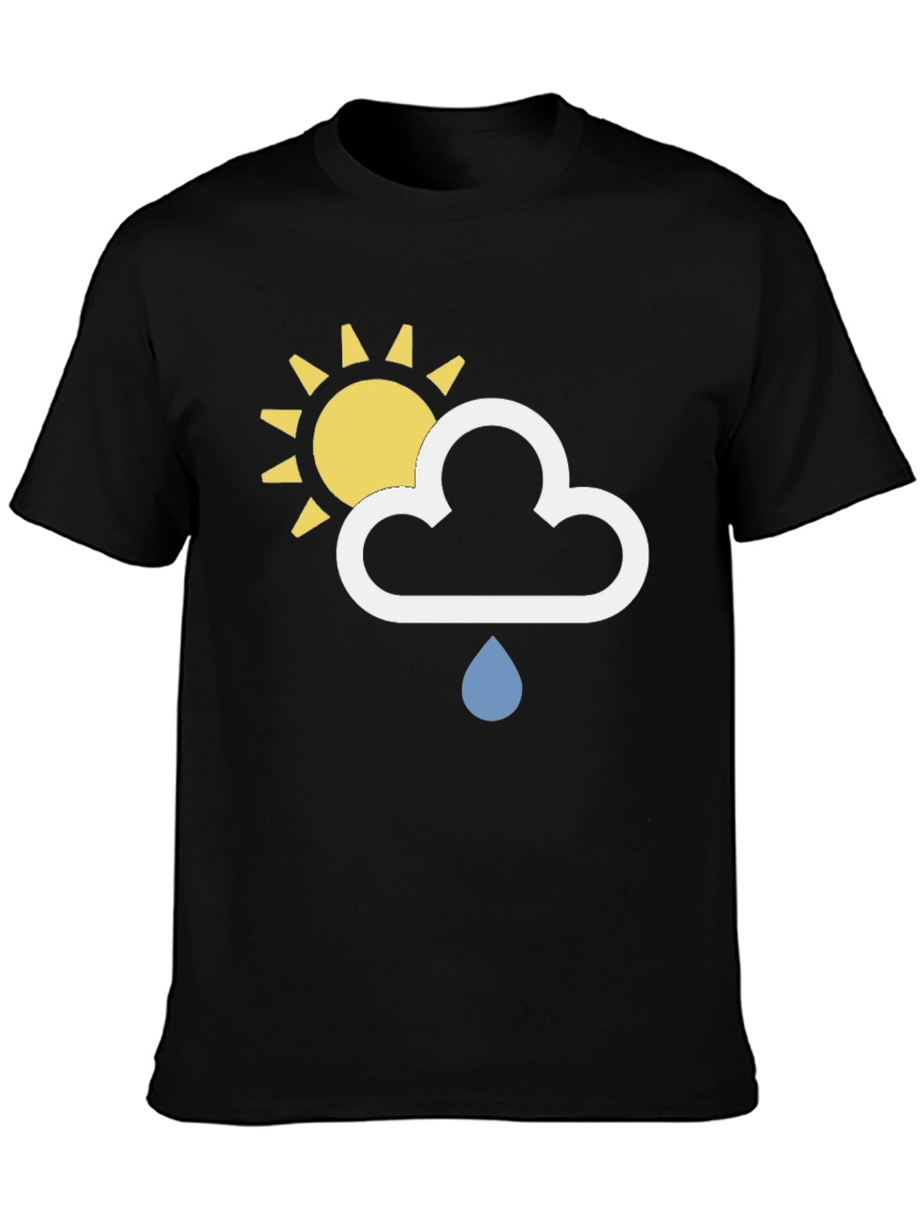 Weather Icon T-Shirt - Sun Cloud Rain Design