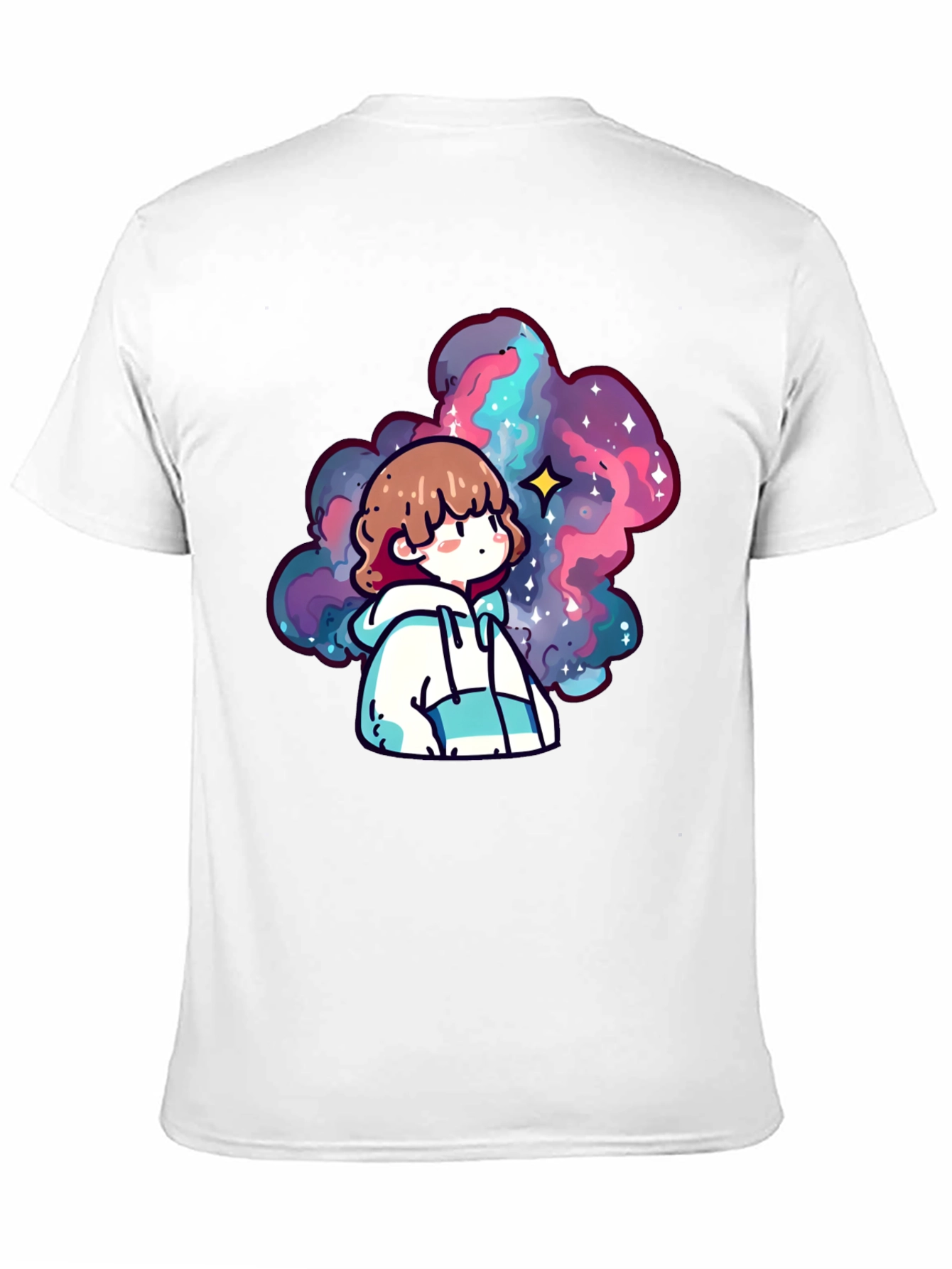 Anime Galaxy Graphic Black T-Shirt