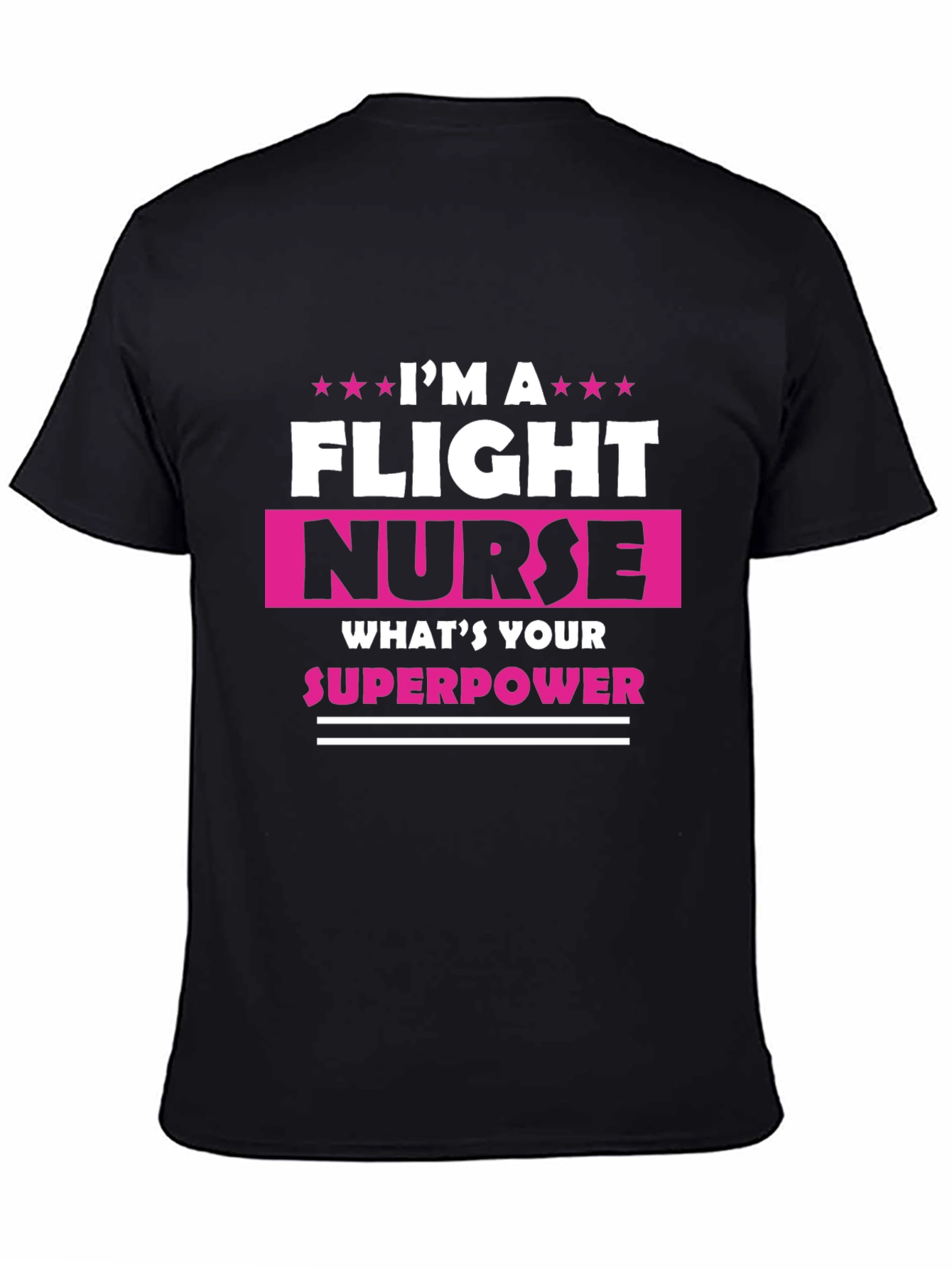 Flight Nurse Superpower Graphic Tee - Black