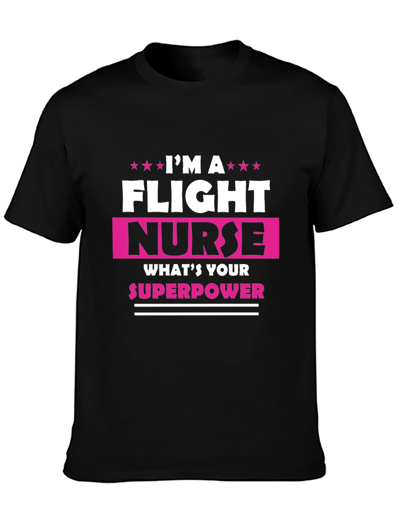 Flight Nurse Superpower Graphic Tee - Black