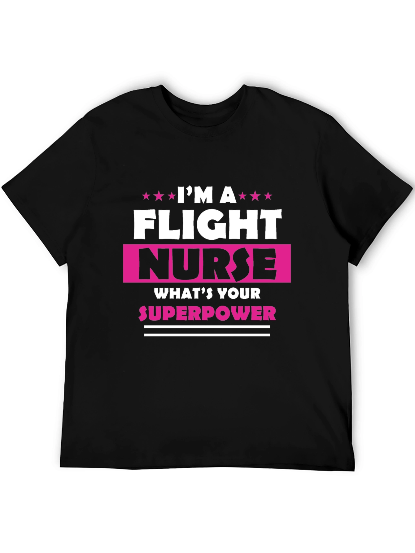 Flight Nurse Superpower Graphic Tee - Black