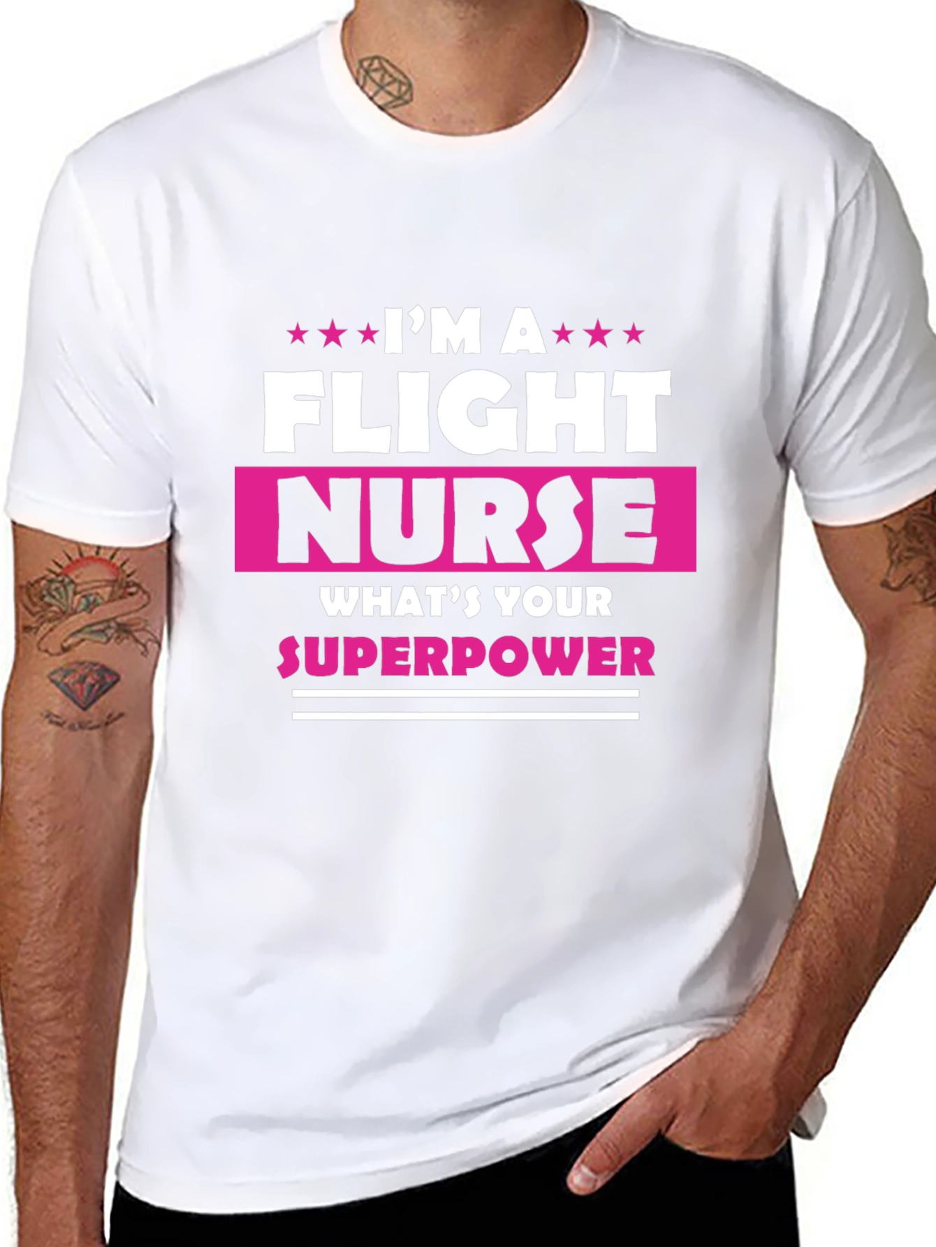 Flight Nurse Superpower Graphic Tee - Black