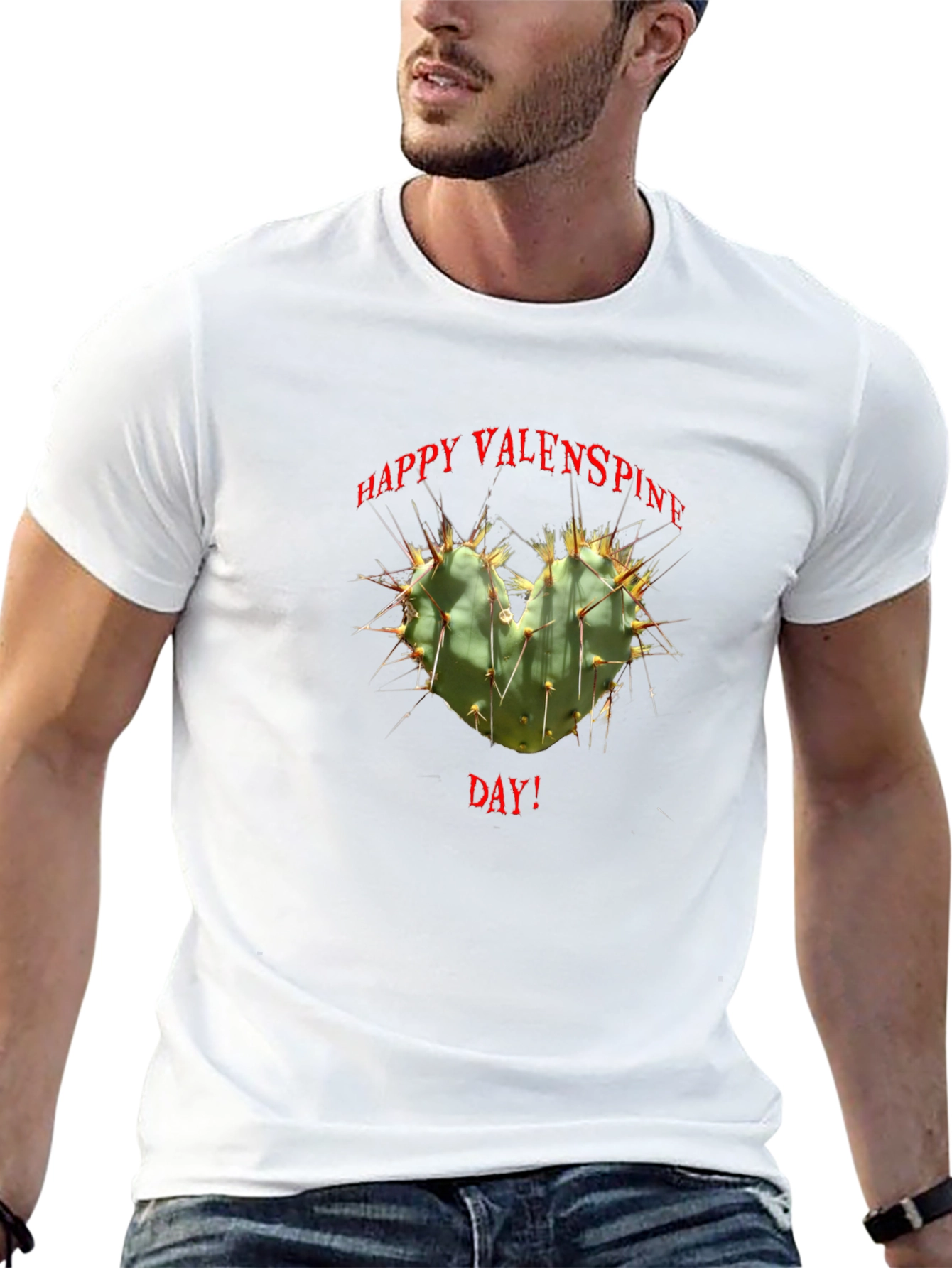 Happy Valen-spines Day Cactus Heart T-Shirt