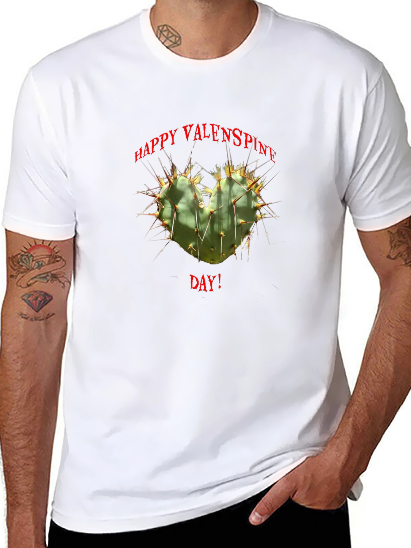 Happy Valen-spines Day Cactus Heart T-Shirt