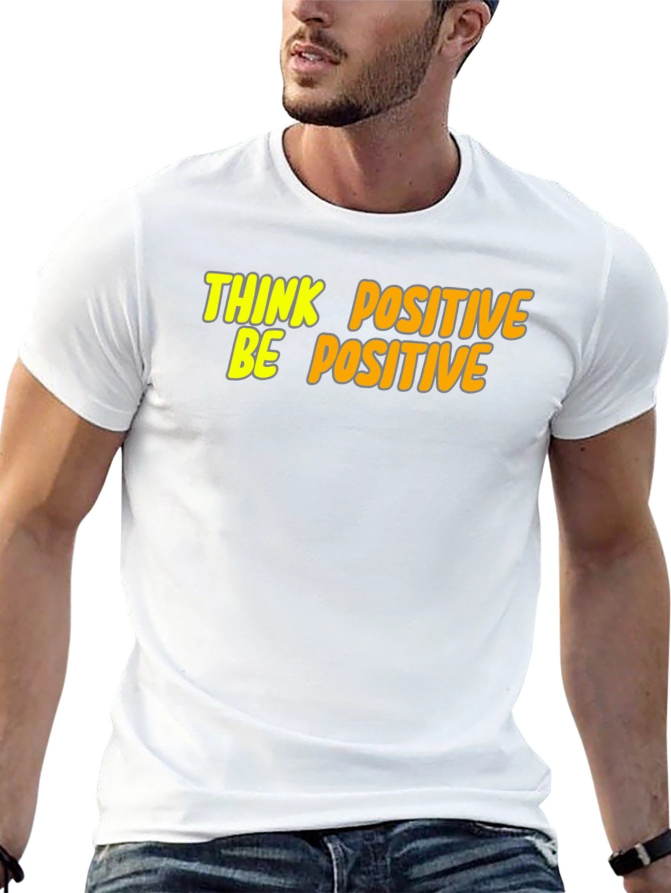 Think Positive Be Positive Graphic Tee - Black