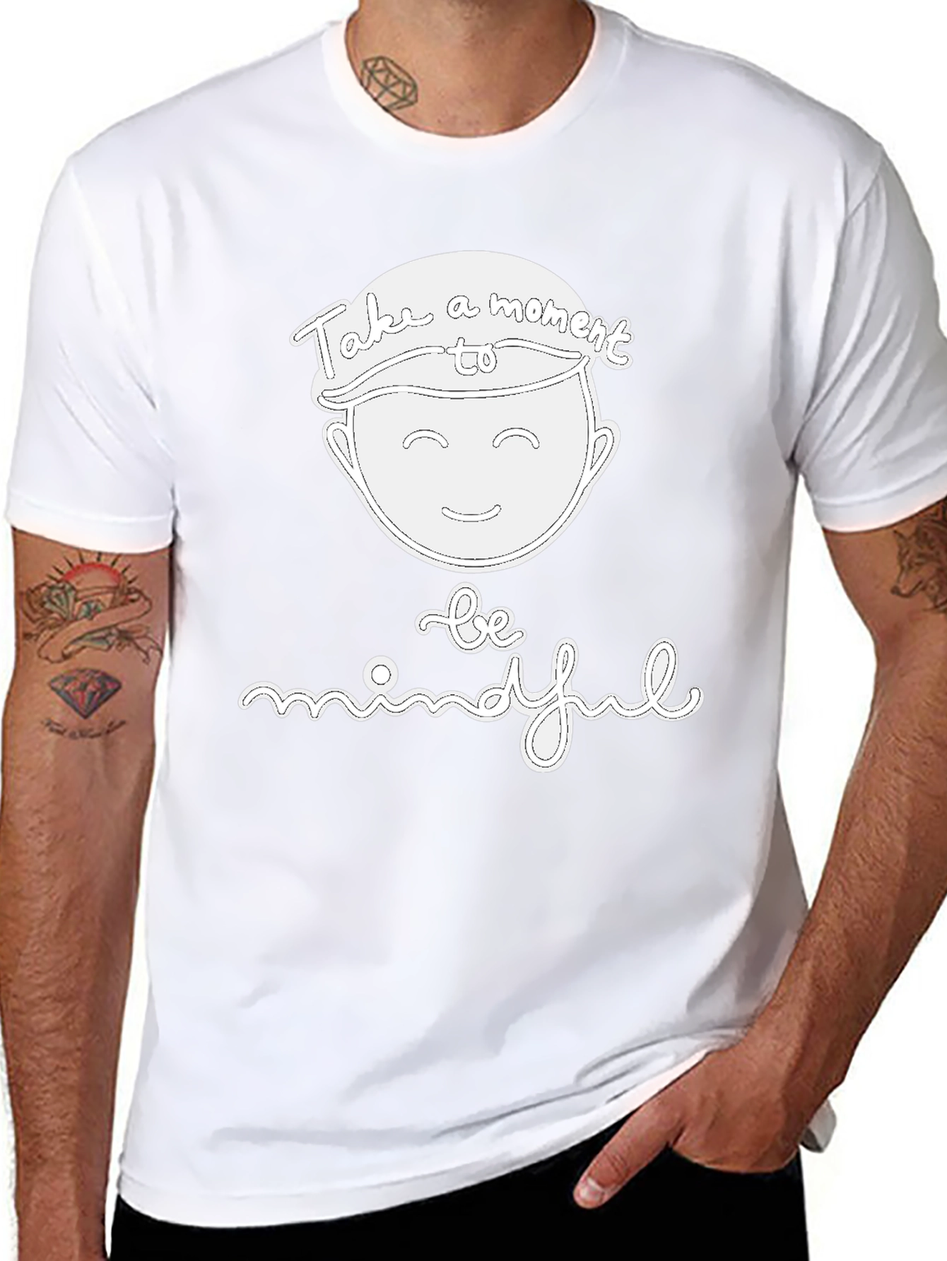 Mindful Moment Graphic T-Shirt - Black Casual Tee