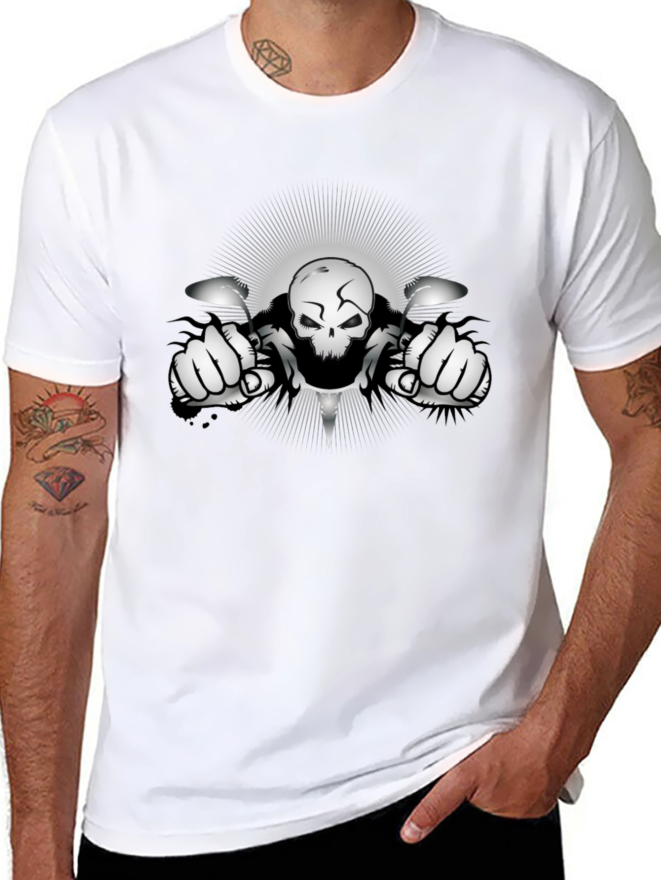 Skull Rider Graphic T-Shirt - Black